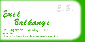 emil balkanyi business card