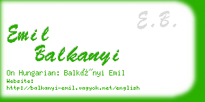 emil balkanyi business card